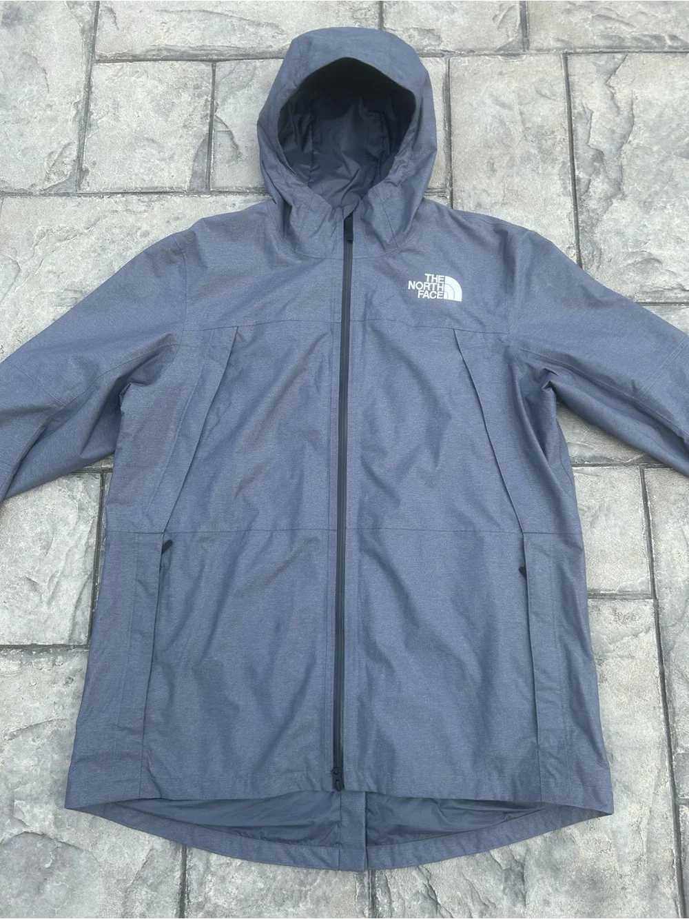 The North Face Gotel Grey Hooded Rain Jacket Mens XL